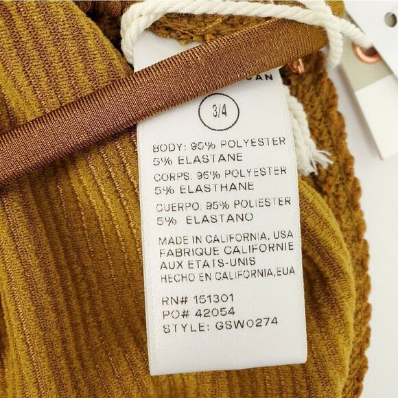 NWT GOOD AMERICAN 3/4 Bronze Brown Always Fits Tiny Ties Bikini Top - Picture 11 of 12